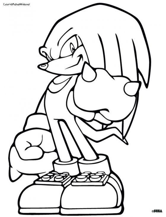 560x730 Knuckles In Sonic The Hedgehog Coloring Page Free To Print