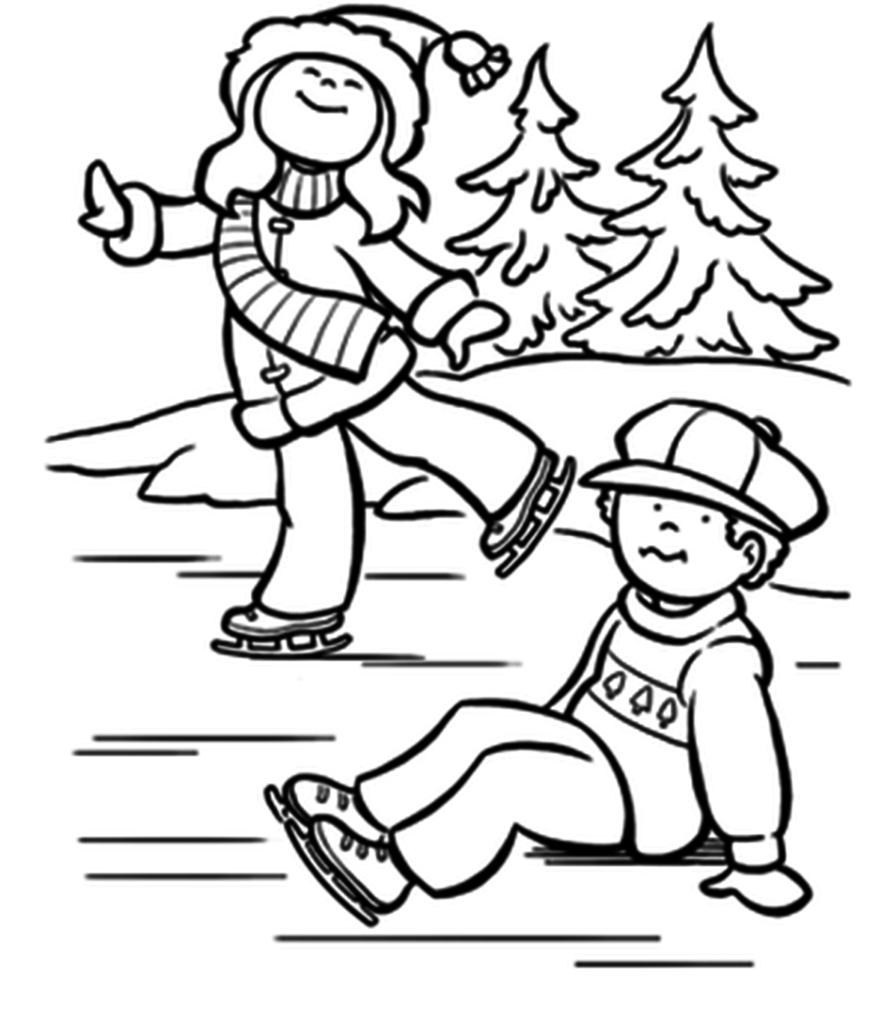 896x1024 Free Winter Coloring Pages Ice Skating Kids Winter Coloring Free