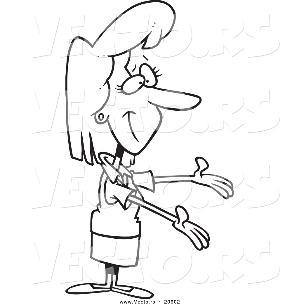 1024x1044 Vector Of A Cartoon Forgiving Woman