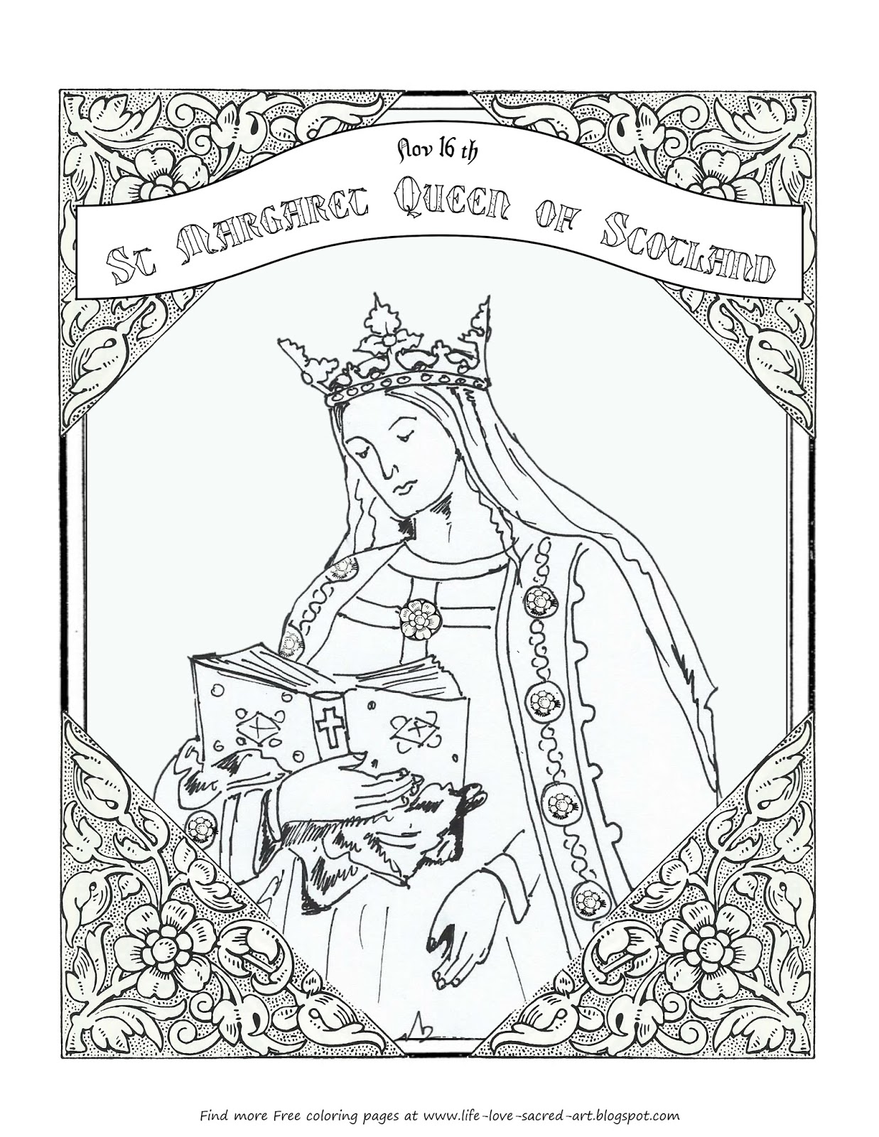 1237x1600 Life, Love, Sacred Art Free Coloring Page For St Margaret