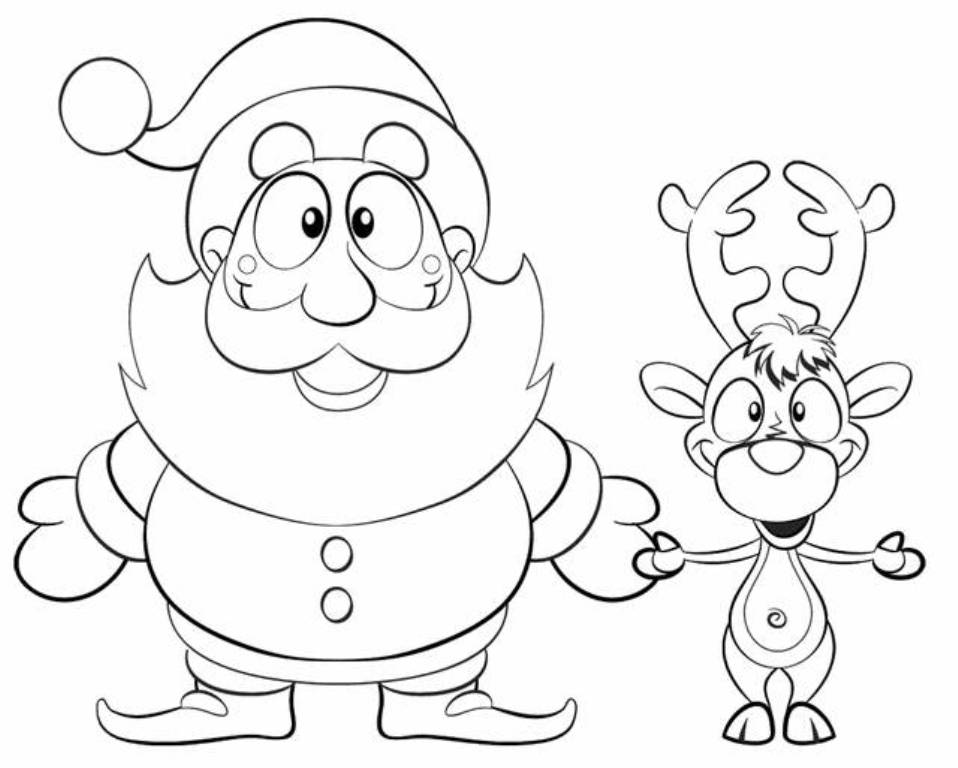 958x768 Rudolph Santa Colouring Pages Reindeer Coloring Pages And Santa