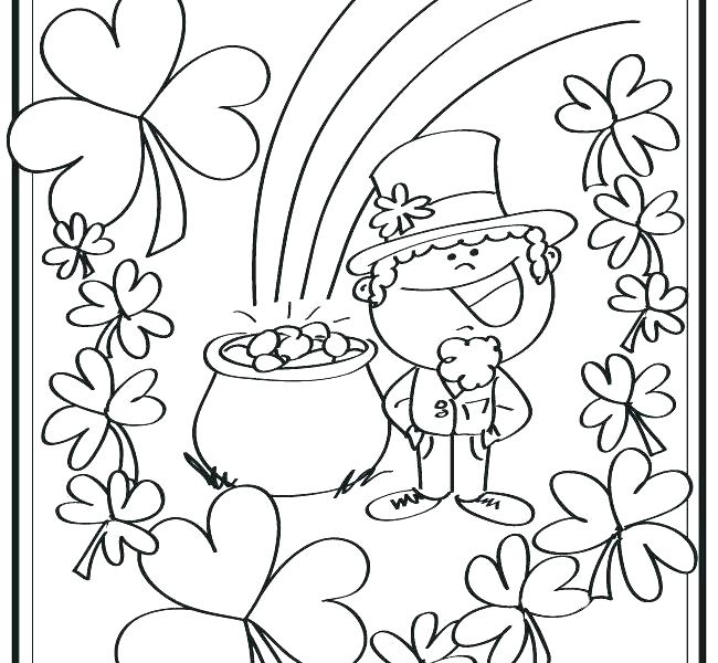650x600 St Patrick Day Free Coloring Sheets A Happy St Day With Rainbow