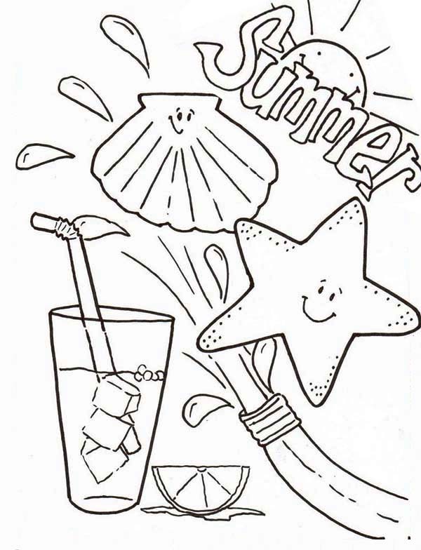 600x784 Summertime Fresh Drink Coloring Page