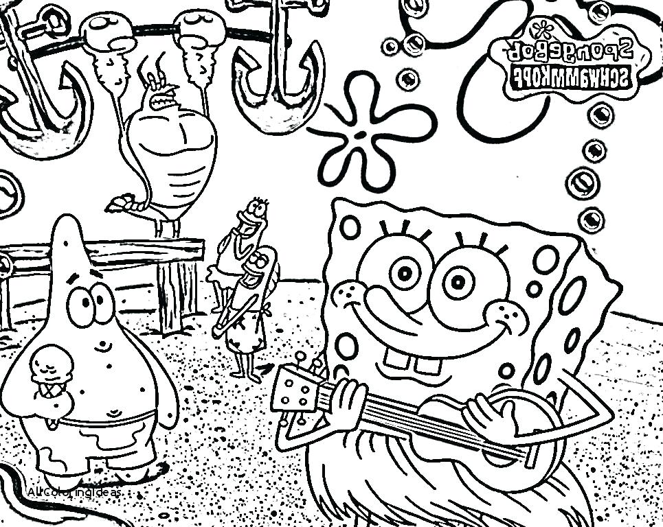 965x768 Coloring Pages For Kids Sheets Pictures Sponge Bob Cool Print Page