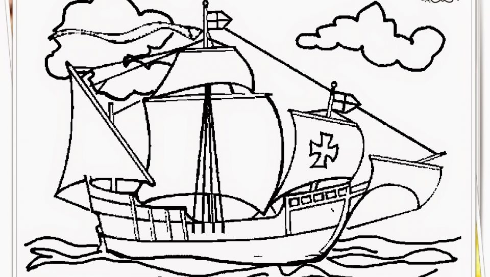 960x544 Columbus Day Coloring Sheet To Print Free Page Kids Ships Pages