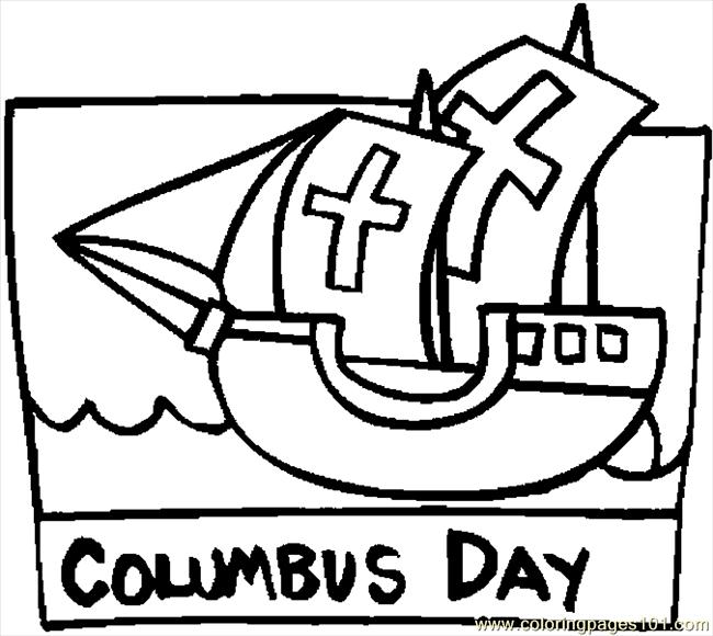 650x580 Columbus Day Title Coloring Page