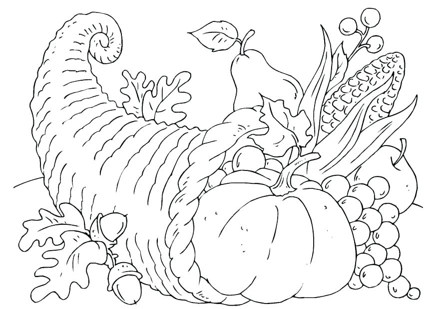 875x620 Cornucopia Printable Coloring Pages