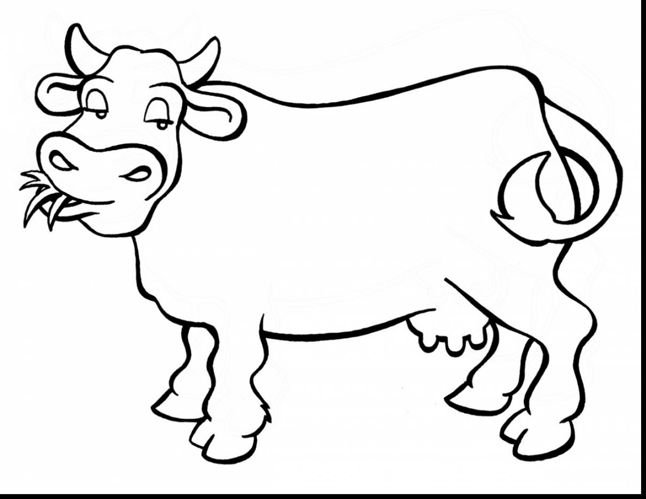 1320x1019 Cow Coloring Page Free Printable Impressive Pages For Kids Cowboy
