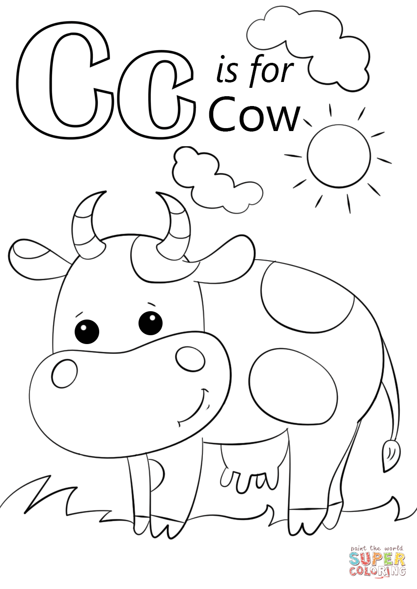 849x1200 Letter C Is For Cow Coloring Page Free Printable Pages