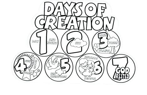 469x304 Creation Coloring Pages And Days Of Free Printable Hzp