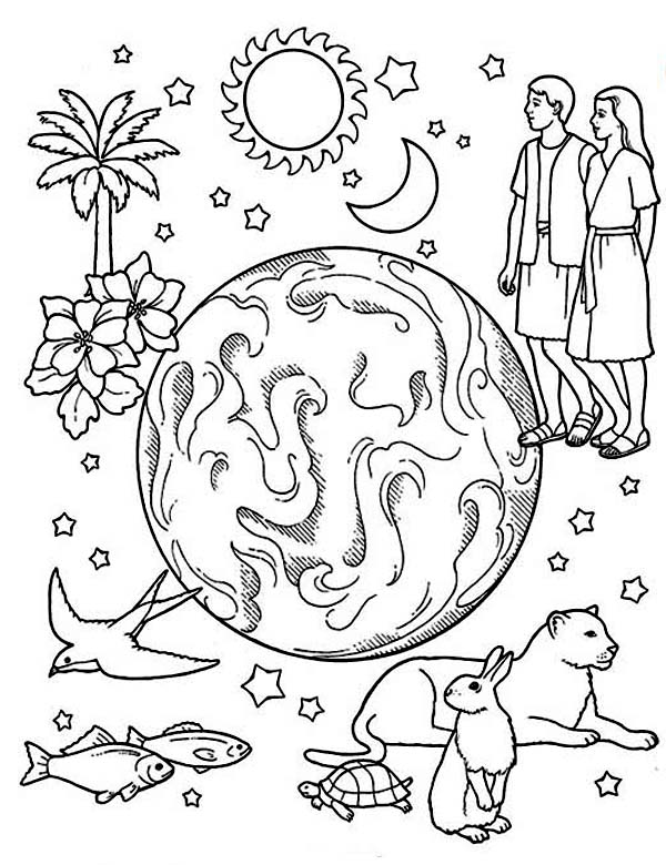 600x780 God Created The Earth Coloring Pages Days Of Creation Earth