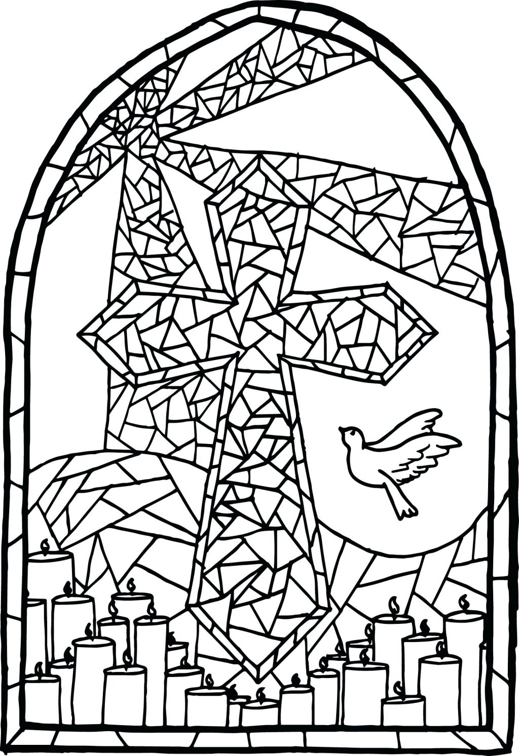 1024x1493 Coloring Pages Cross Coloring Pages Stained Glass Page Jesus