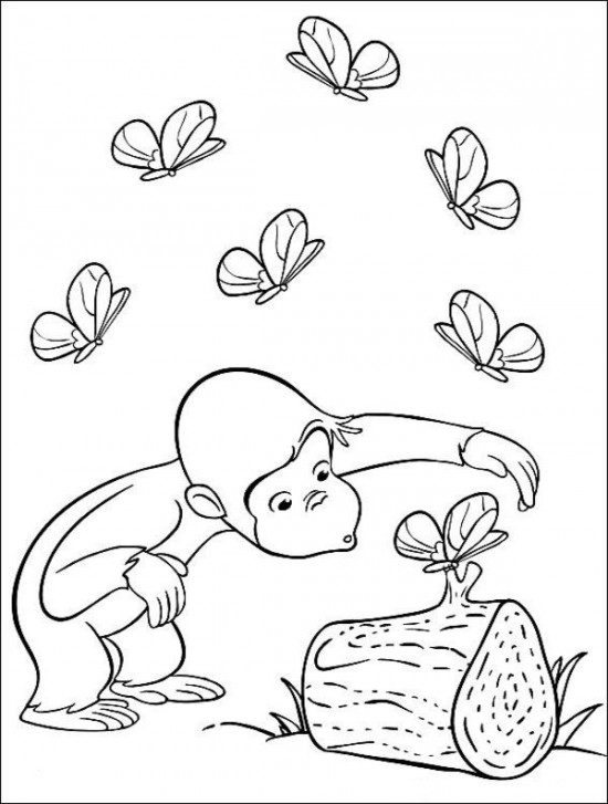 550x727 Curious George Spring Coloring Pages Picture