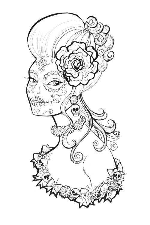 500x750 Free, Printable, Day Of The Dead Coloring Pages
