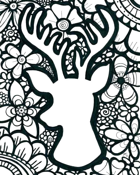 570x713 White Tailed Deer Coloring Page Deer Coloring Page Excellent Deer