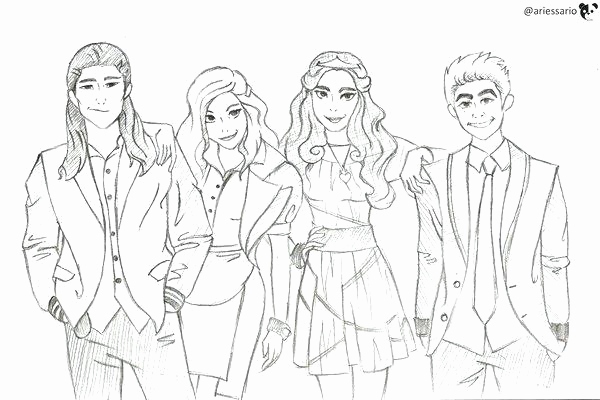 Free Descendants Coloring Pages
