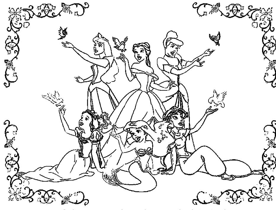 932x711 All Coloring Pages All Disney Princess Coloring Pages Color Bros