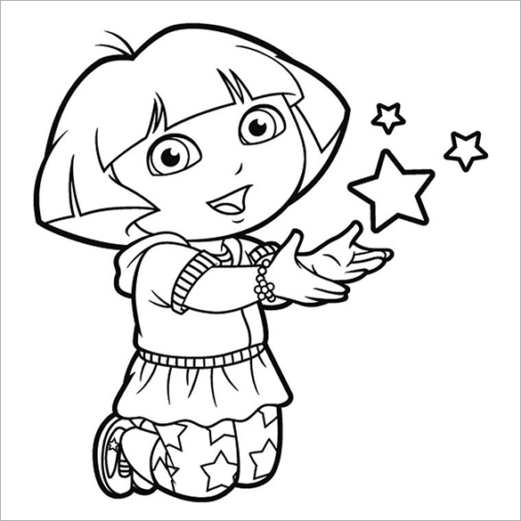 585x585 Dora Coloring Pages Printable Discover