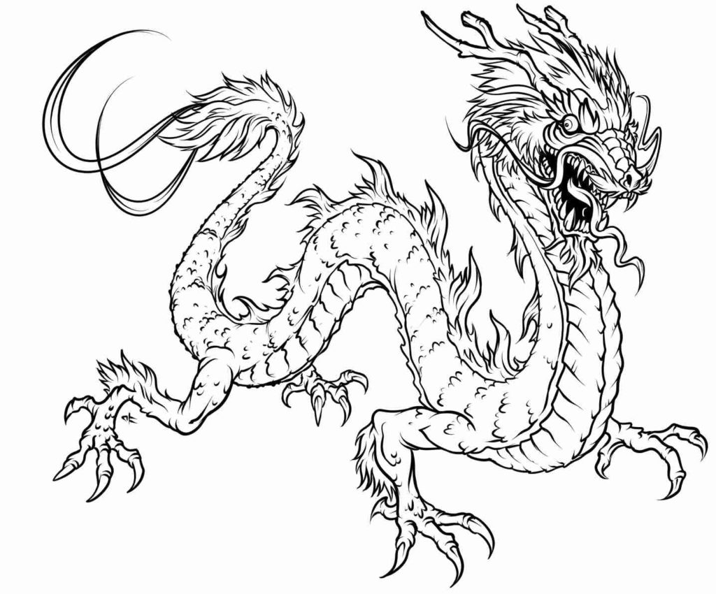 1024x850 Dragon Coloring Pages For Adults To Download And Print Free