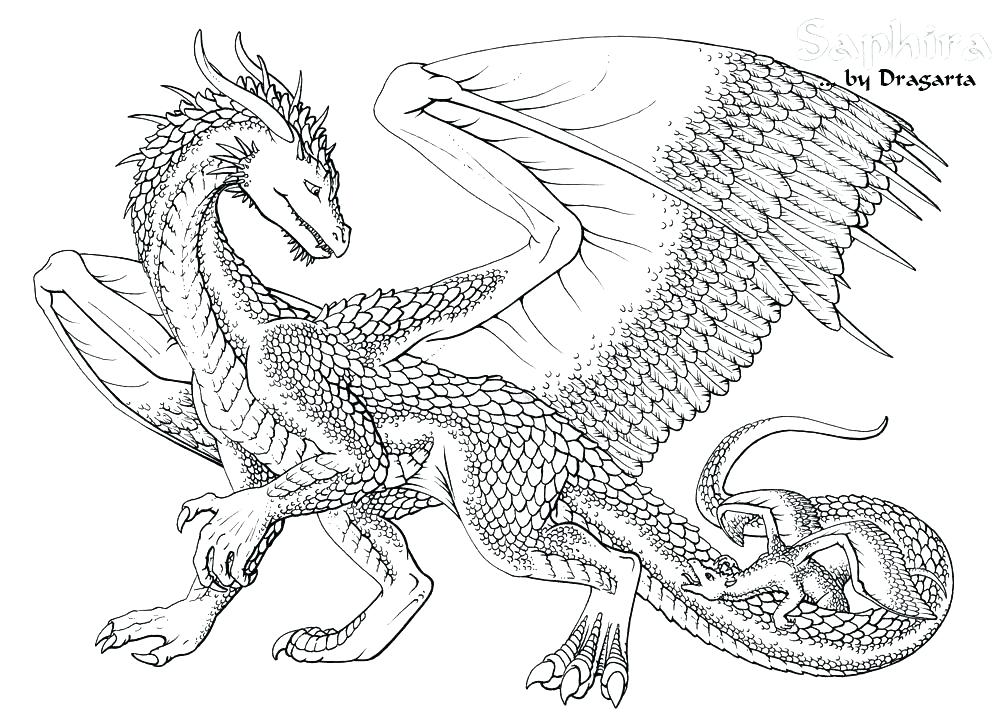 1000x723 Scary Dragon Coloring Pages