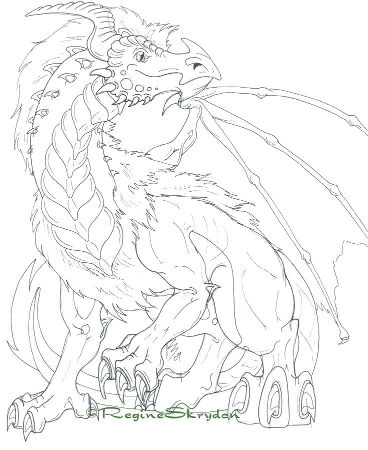 736x899 Dragon Coloring Pages For Adults Also Idea Free Coloring Pages