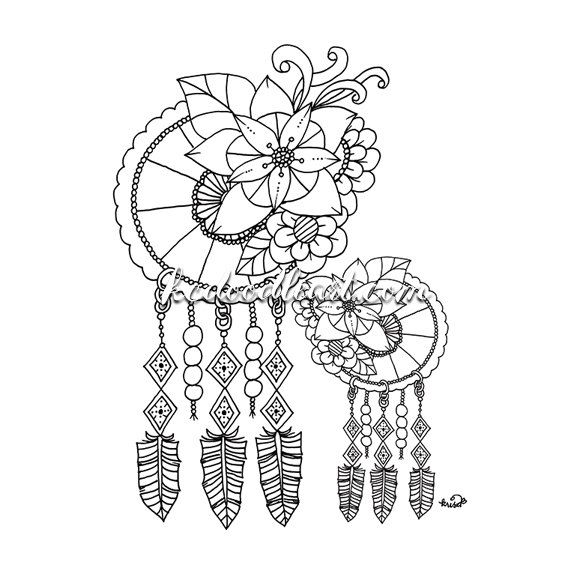 570x570 Dreamcatcher Printable Coloring Pages