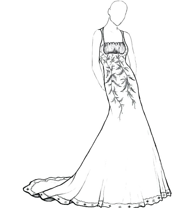 600x720 Dress Coloring Pages How To Draw Dress Coloring Pages Free Dress