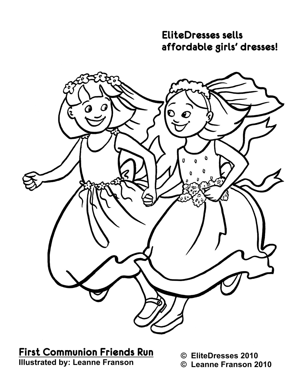 1275x1650 First Communion Dress Coloring Pages