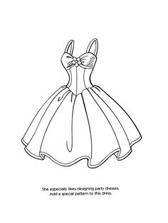 236x314 Barbie Dress Coloring Page For Girls, Printable Free Coloring
