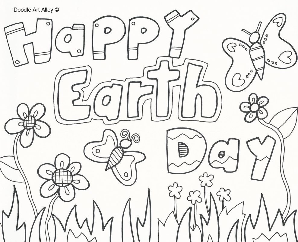 988x800 Earth Day Coloring Page