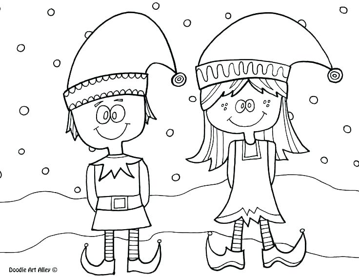 736x568 Printable Christmas Elf Coloring Pages