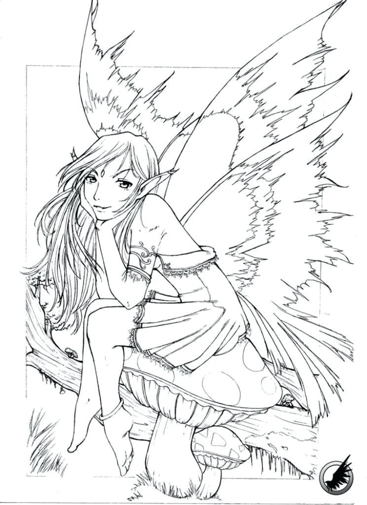 744x1024 Free Gothic Fairy Coloring Pages