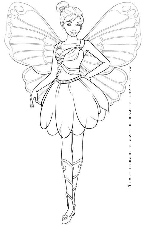 483x755 Barbie Mariposa Coloring Pages Fairy Princess Movie