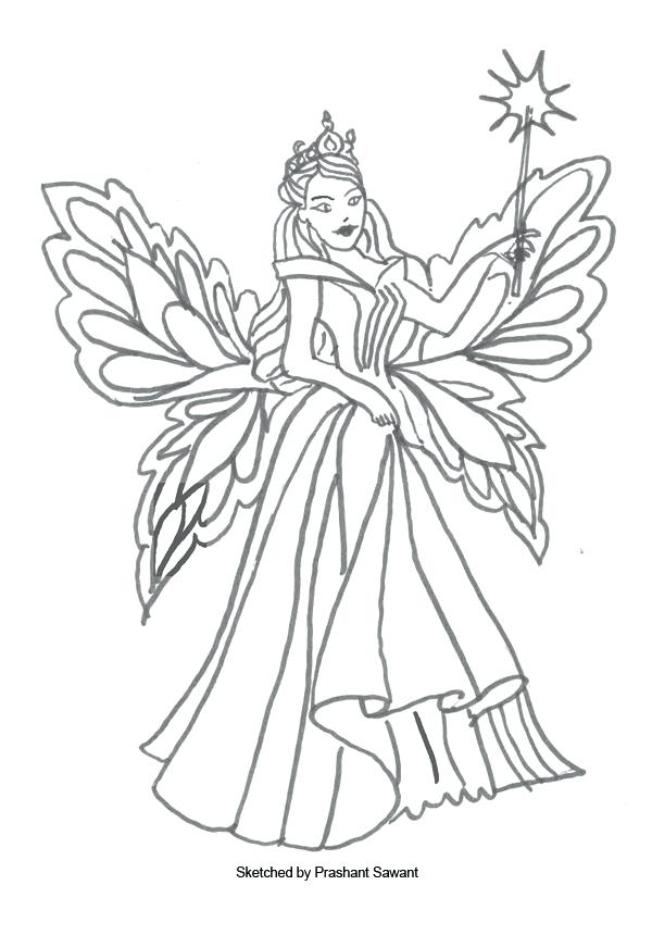 600x860 Coloring Fairy Free Fairy Coloring Pages For Adults To Print