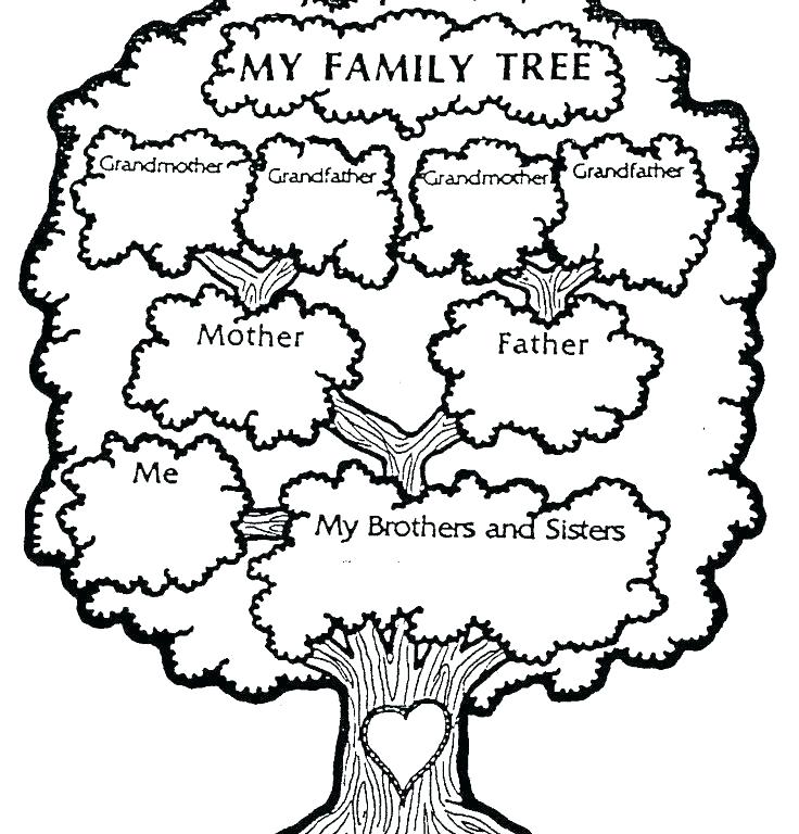 736x768 Family Tree Coloring Page