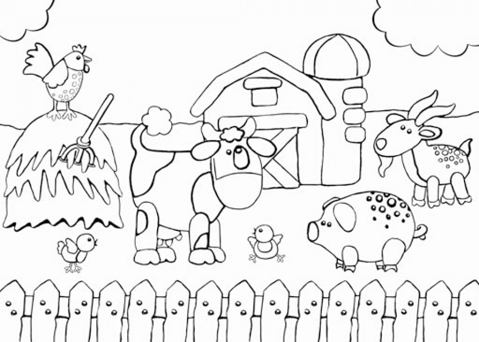 960x686 Free Farm Coloring Pages Luxury Farm Coloring Page