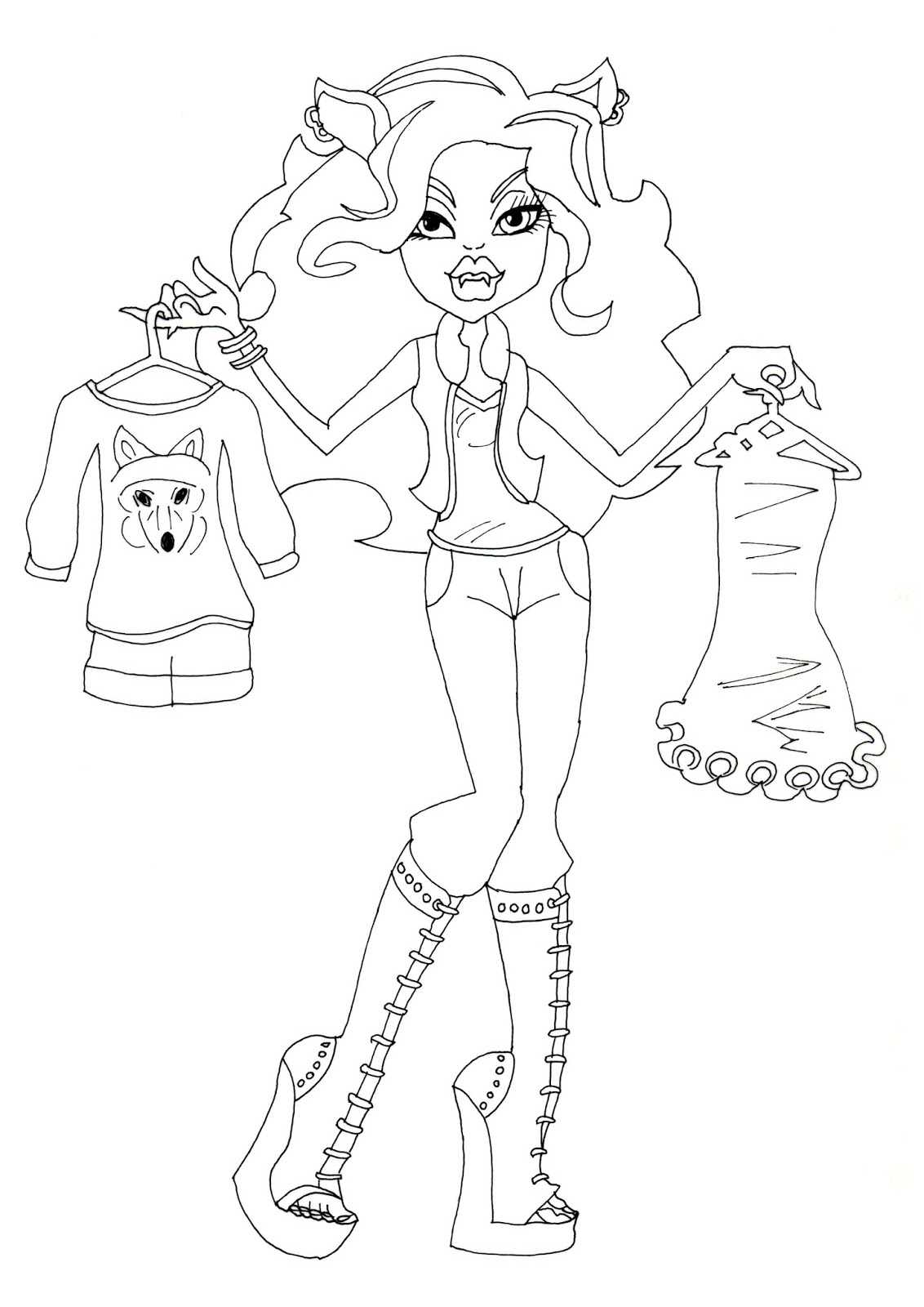 1132x1600 Free Printable Monster High Coloring Pages Clawdeen Wolf I Love