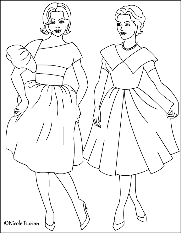 576x744 Nicole's Free Coloring Pages Vintage Fashion Coloring Pages