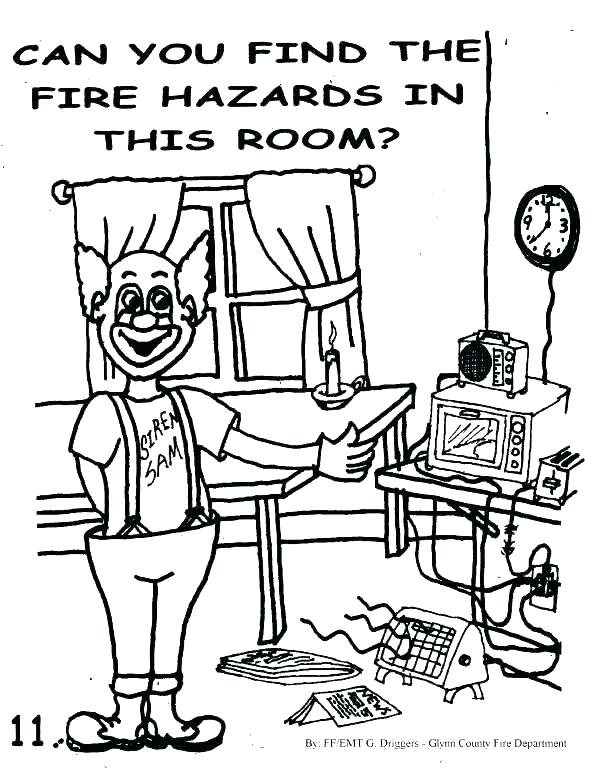 600x776 Free Fire Prevention Coloring Pages Safety Sheets For Kindergarten