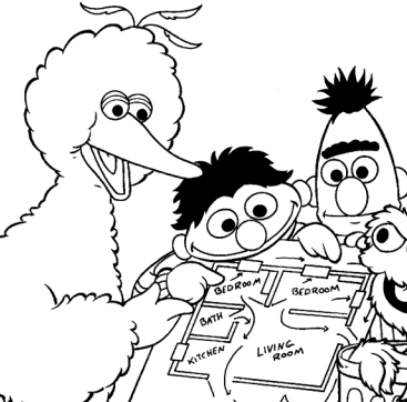 367x362 Free Sesame Street Fire Safety Coloring Pages Activity Booklet