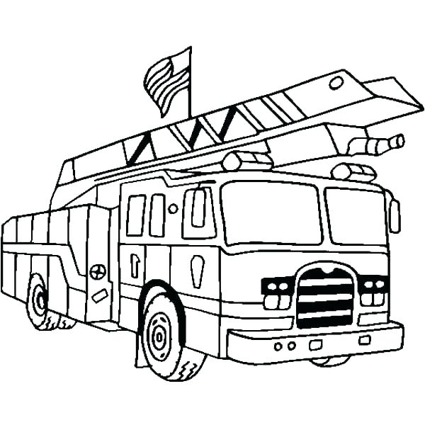 600x600 Free Colouring Pages Fire Truck
