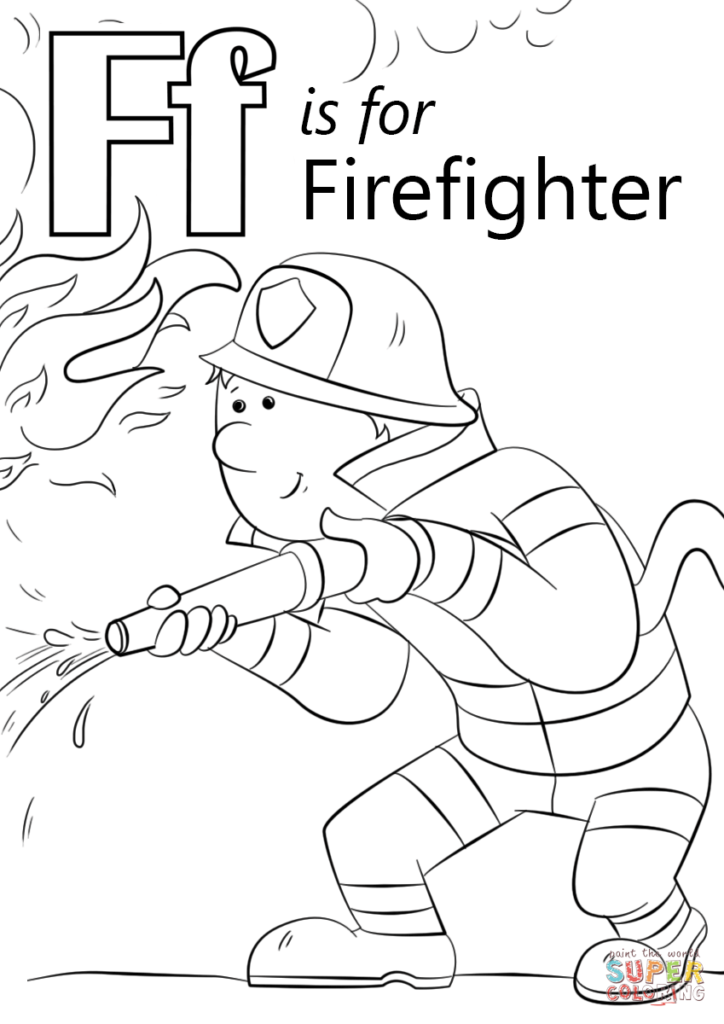 724x1024 Fireman Coloring Pages Bargain Sheet Letter F Is For Firefighter