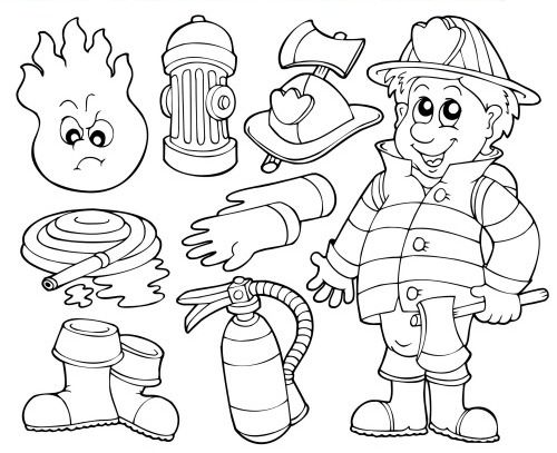 500x407 Fireman Coloring Pages Free Printable