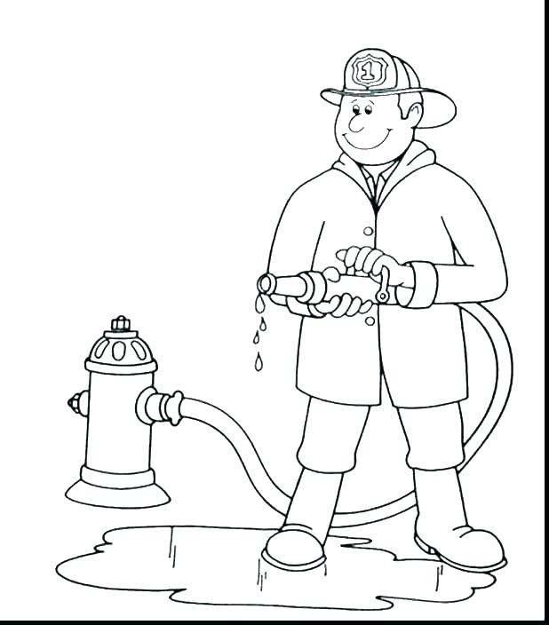 618x704 Firefighter Hat Coloring Page