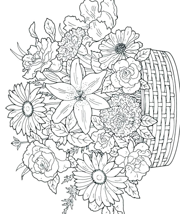 736x875 Coloring Pages Flowers Free Printable Coloring Pages Of Flowers