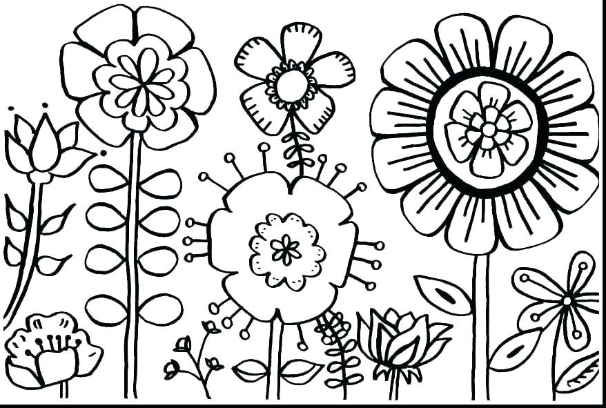 878x591 Coloring Pages With Flowers