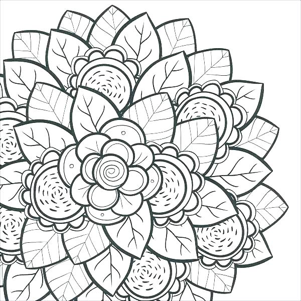 600x600 Free Printable Flower Coloring Pages For Adults