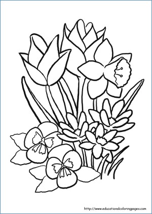 300x420 Spring Flower Coloring Pages Printable