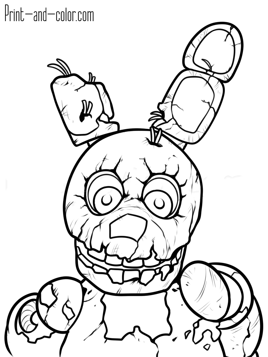 900x1200 Quality Fnaf Coloring Pages Printable Five Nig