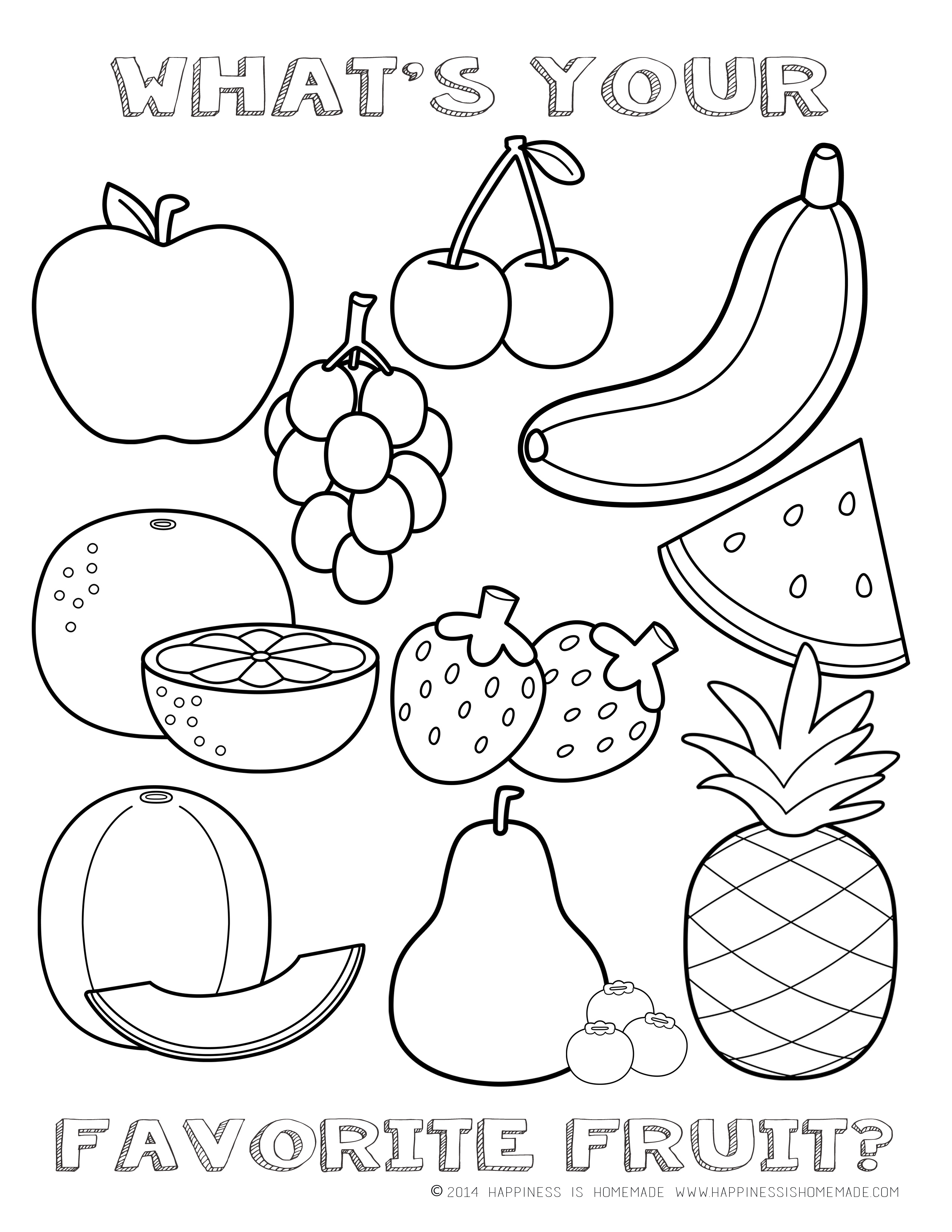 2550x3300 Fruit Coloring Pages For Kids